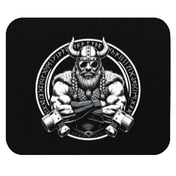 Discover Viking Warrior Man Odin Thor Norman Walhalla Mouse Pads