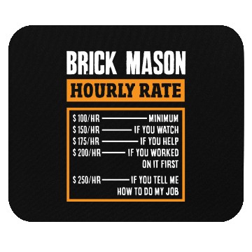 Discover Bricklayer Brick Mason Hourly Rate Humor Mouse Pads