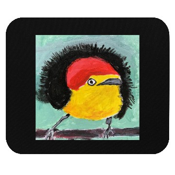 Discover Wire tailed Manakin Painting Mouse Pads