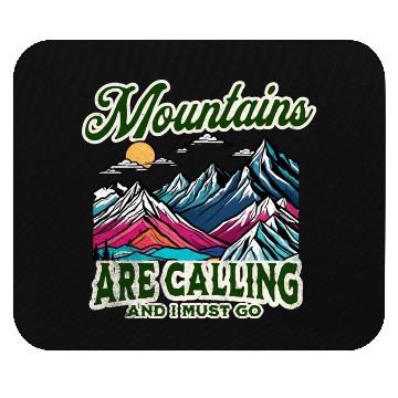 Discover Mountains Are Calling Retro Adventure Mouse Pads