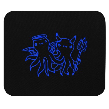 Discover 2 Octopus Devil Angel Heaven Hell Team Two Friends Mouse Pads