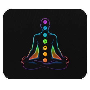 Discover Chakras – Neon Alignment | Vibrant 3D Vector Mouse Pads