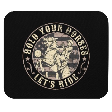 Discover Hold Your Horses, Let's Ride – Retro Cowboy Mouse Pads