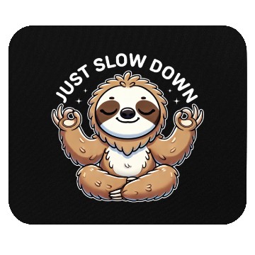 Discover Just Slow Down Funny Cute Yoga Sloth Zen Mouse Pads