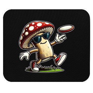 Discover Funny Mushroom Disc Golf Cool Frisbee Player Mouse Pads