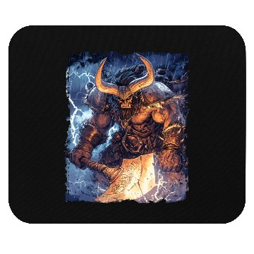 Discover Storm Warrior with Axe and Primal Fury Mouse Pads
