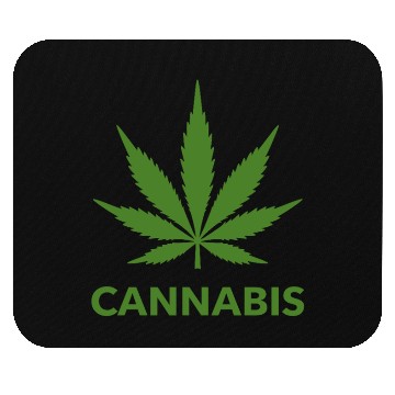 Discover Cannabis Hemp Leaf Statement Green Look Mouse Pads
