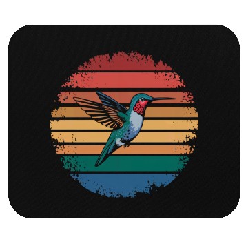 Discover Retro Vintage Hummingbird Lover Nature Gifts Mouse Pads