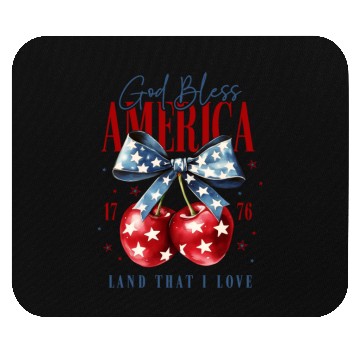 Discover 4th of July Cherry America Coquette Mouse Pads