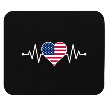 Discover American Flag Heart Mouse Pads Freedom 4th of July