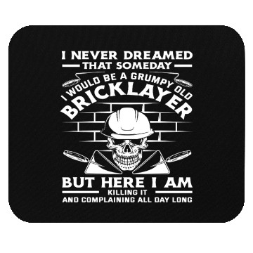 Discover Bricklayer Grumpy Old Skull Humor Quote Mouse Pads