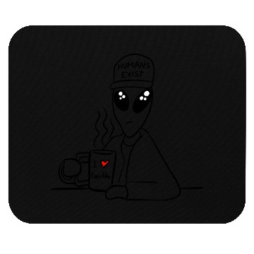 Discover Alien I Love Earth Funny UFO Mouse Pads