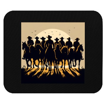 Discover Western Sunset Cowboy Scene Mouse Pads