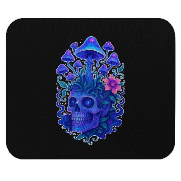 Discover Fungi Mind - Trippy Skull Bloom Mouse Pads