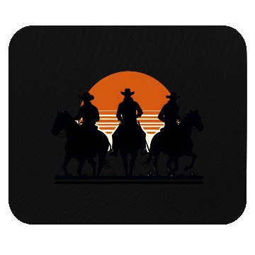 Discover Western Riders at Sunset Mouse Pads