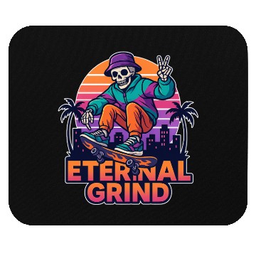 Discover Retro Skeleton Skater – Eternal Grind Mouse Pads