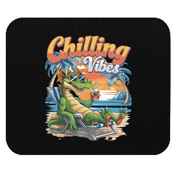 Discover Chilling Vibes Dragon Relaxing Beach Scene With Mouse Pads