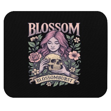 Discover BLOS Gothic Floral Skull Embrace Mouse Pads