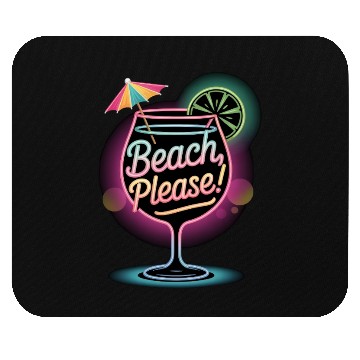 Discover Neon Tropical Cocktail Beach Please Retro Summer Mouse Pads