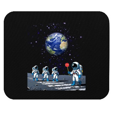 Discover Space Crossing Moon Walk Mouse Pads