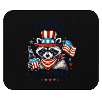 Discover Feral but Free Funny 4th of July Raccoon Mouse Pads