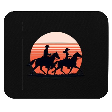 Discover Equestrian Sunset Silhouette Mouse Pads