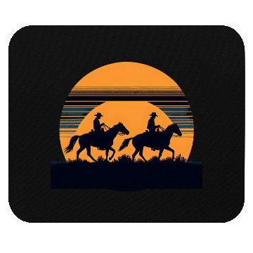 Discover Western Riders at Sunset Mouse Pads