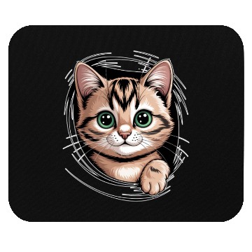 Discover Cute Cat With Big Eyes Mouse Pads