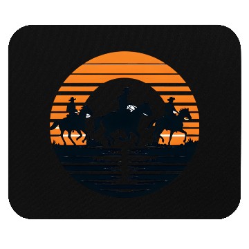 Discover Equestrian Sunset Silhouette Mouse Pads