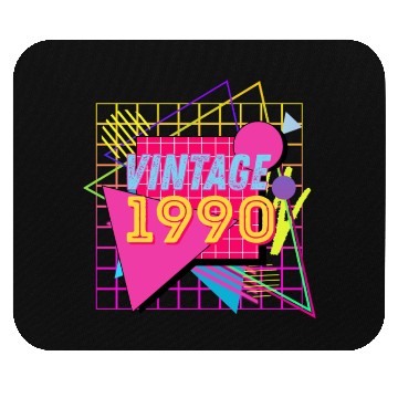 Discover 1990 Birthday Gift Retro Neon 90s Style Mouse Pads