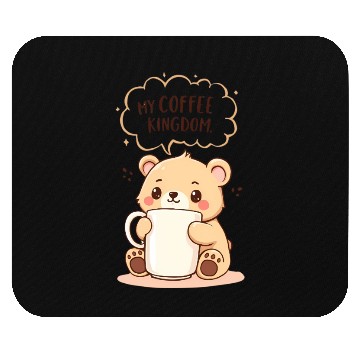 Discover My Coffee Kingdom - Cute Bear Cub & Mug Mouse Pads