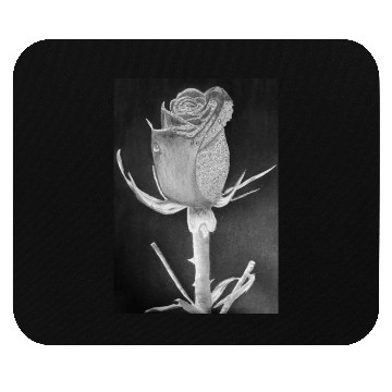 Discover Realistic Graphite Rose & Dew Drawing - RT Art © Mouse Pads