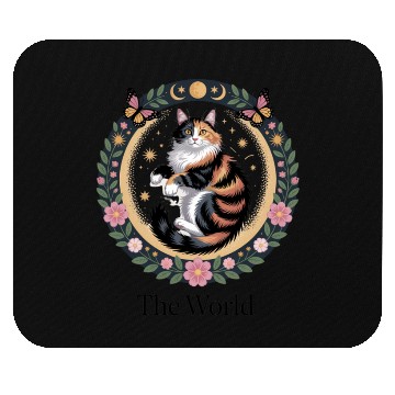 Discover The World Tarot Cat Illustration Mouse Pads
