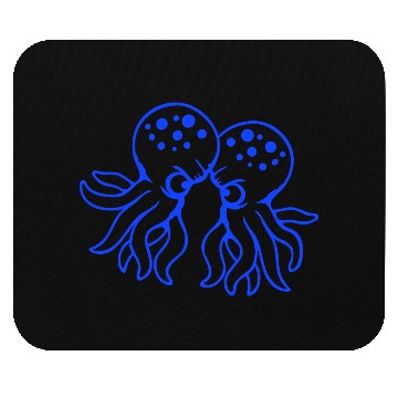 Discover 2 Octopus friends Two fighting enemies Rivals Team Mouse Pads