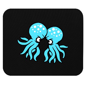 Discover 2 Octopus friends Two fighting enemies Rivals Team Mouse Pads