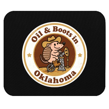 Discover Oil Boots Oklahoma Vintage Artwork Mouse Pads