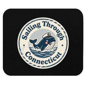 Discover Connecticut Whale Captain Design Mouse Pads