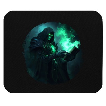 Discover Green Shadow Mage with Burning Spell Book Mouse Pads