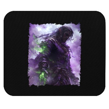 Discover Shadow Elf with Purple Aura and Magic Power Mouse Pads