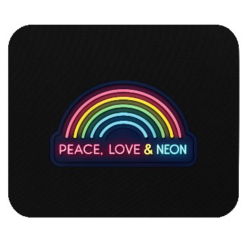 Discover Peace Love Neon Rainbow 70s Mouse Pads