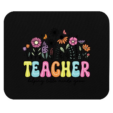 Discover Teacher Flower Floral Dalmatian Dots Mouse Pads