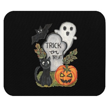 Discover Halloween trick or treat theme watercolor artwork Mouse Pads