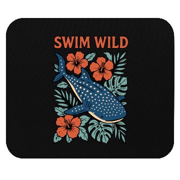 Discover Swim Wild | Tropical Whale Shark Design Mouse Pads