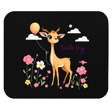 Discover Cute Deer & Blooming Flowers Mouse Pads