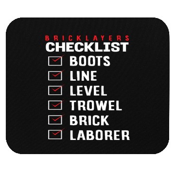 Discover Bricklayer Checklist Boots Line Level Trowel Brick Mouse Pads