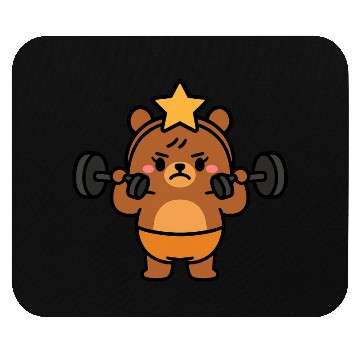 Discover Built Different Bear Quirky Workout Character Mouse Pads