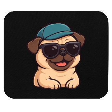 Discover Cool pug with sunglasses summer joy cartoon Mouse Pads