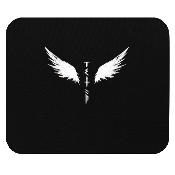 Discover White Angel Wings Symbol with Futuristic Tribal Mouse Pads