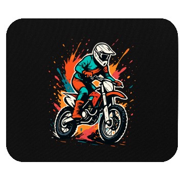 Discover Motocross Rider Splash Art Mouse Pads