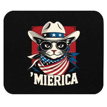 Discover Funny Patriotic USA Pride 'Merica Cat Lovers Mouse Pads